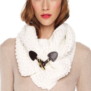 MICHAEL Michael Kors White Toggle Neck Warmer